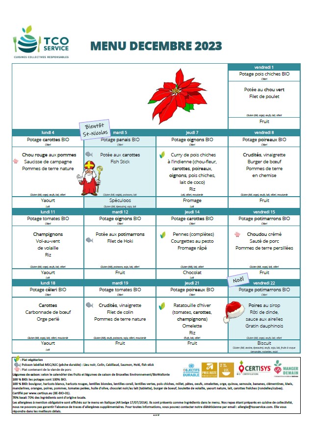menu dec