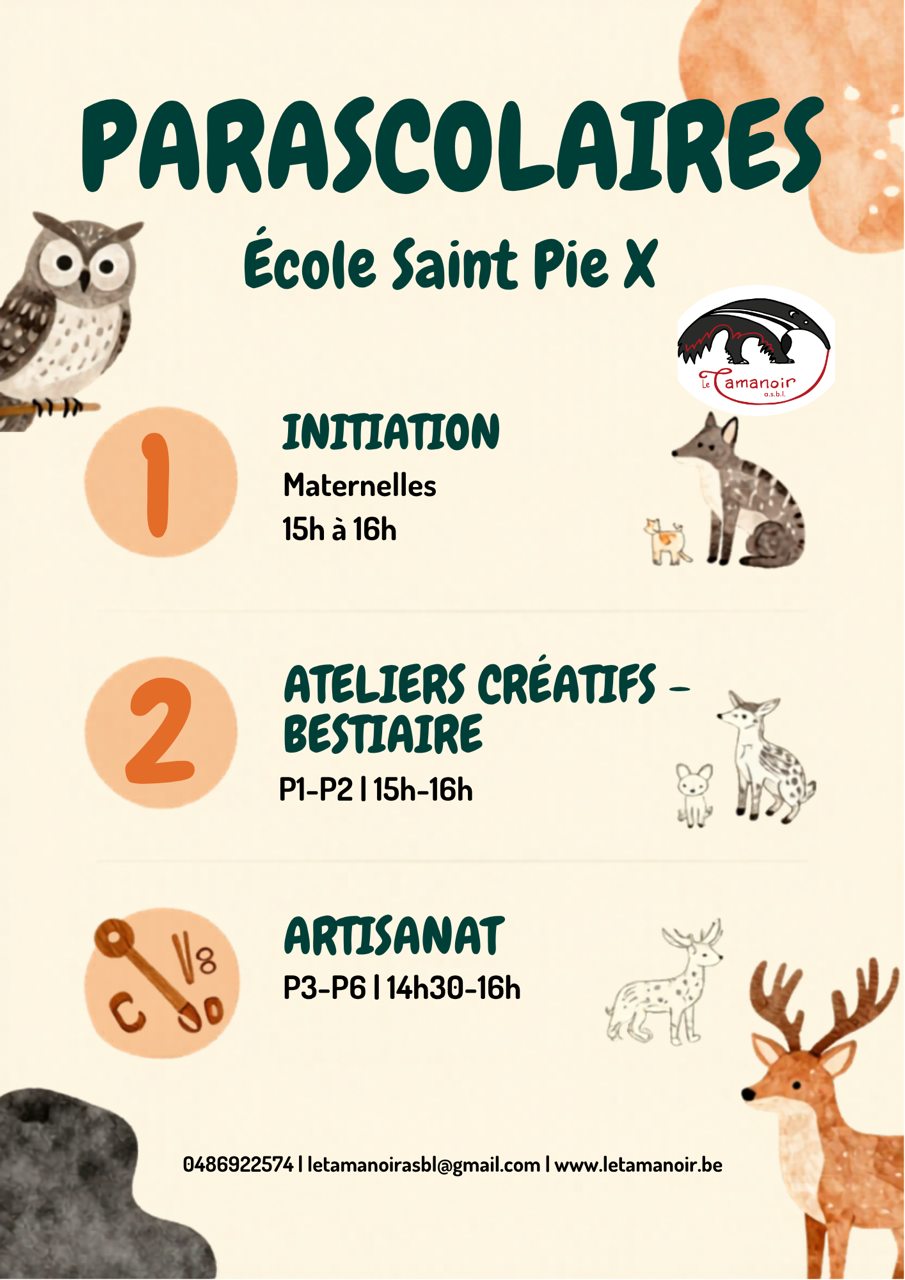 Flyer A5 Parascolaires École Saint Pie X 1